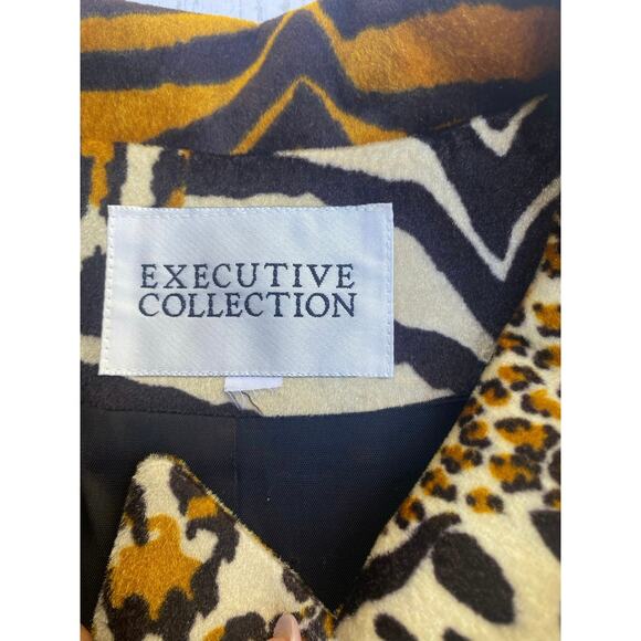 Executive Collection Women’s Animal Print Blazer Zebra Leopard Patchwork Sz 18 - Picture 2 of 7